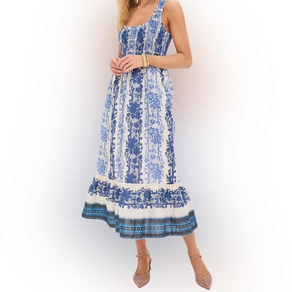 Tuckernuck Bondi Blues Cotton Voile Mallie Dress XS
